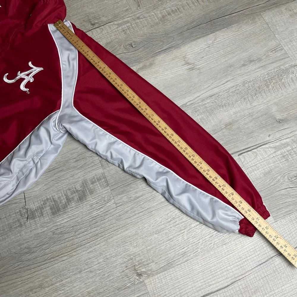 Alabama‎ Crimson Tide Jacket Mens XL 58 Sports Quarter Zip Windbreaker Red White